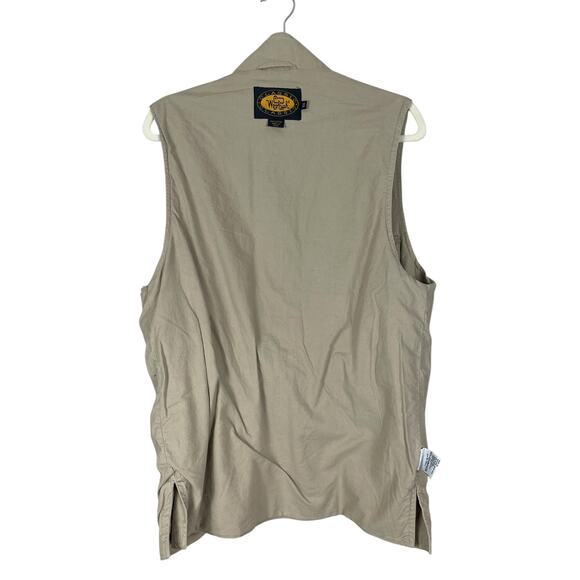 Woolrich Cotton Fishing Vest Pockets Utility Cargo Khaki Men's Size XS Outdoors - Picture 10 of 15